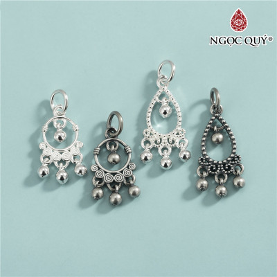 Charm bạc hình tròn cùng những quả bóng tròn treo - Ngọc Quý Gemstones