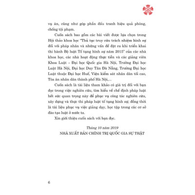 Thủ tục truy cứu trách nhiệm hình sự đối với pháp nhân thương mại và những vấn đề đặt ra khi thi hành Bộ Luật Tố tụng Hình sự
