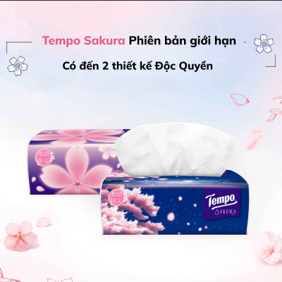 [LỐC 4 GÓI] Khăn Giấy Rút Cao cấp Tempo Hương Sakura - 4 Lớp Bền Dai, An Toàn Cho Da - Thương Hiệu Đức (Lốc 4 Gói)