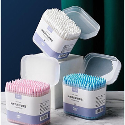 Hộp 200 Cây Tăm Bông Cotton Swabs 2 Đầu Đa Năng