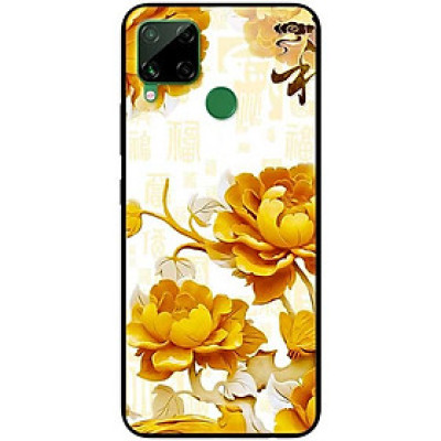 Ốp lưng dành cho Realme C15 mẫu Mẫu Đơn Vàng