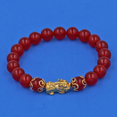 Vồng tay thạch anh đỏ 8 ly charm tỳ hưu TH74