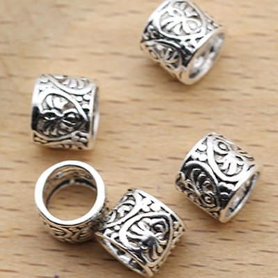 Combo 2 cái charm bạc chặn hạt họa tiết hoa văn - Ngọc Quý Gemstones