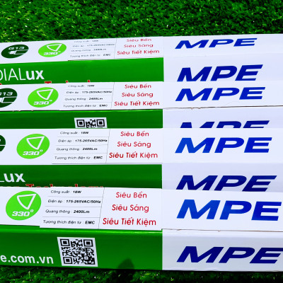 Combo 5 Bóng Đèn Led Tuýp Thủy Tinh MPE 1m2 18W Ánh Sáng Trắng