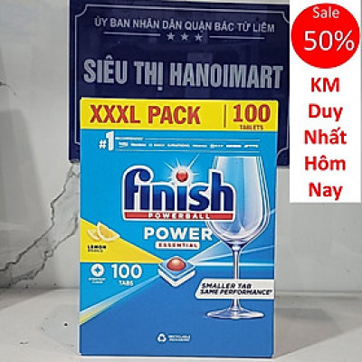 Viên rửa bát Finish Classic 100 viên/ hộp tặng túi zip 3 kẹo Senjaku Nhật Bản