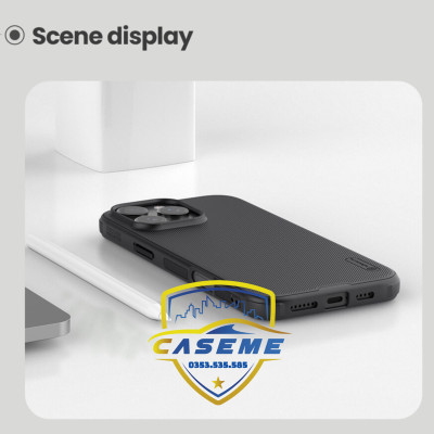 Ốp Lưng Dành Cho iPhone 16 Pro Max Nillkin Dạng Sần Viền Silicon - Hàng Chính Hãng