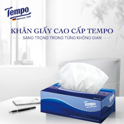 Lốc 4 Khăn Giấy Hộp Tempo 86 Tờ - Không Mùi