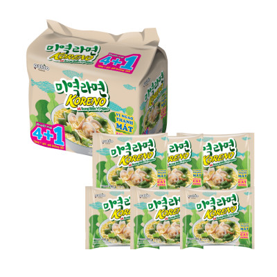 Thùng 6 Lốc Mì Rong Biển vị Ngao Koreno (5 gói/Lốc)