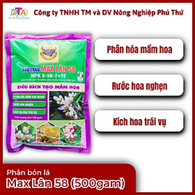 Phân bón lá Chuyên tạo mầm hoa MAX LÂN 58 - Gói 500gam