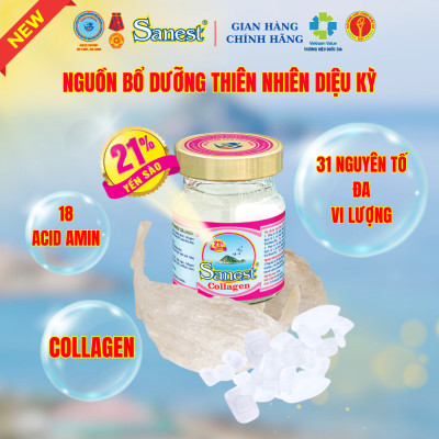 NEW [ Hộp quà tặng 6 lọ ] Nước Yến sào Khánh Hòa Sanest 21% - Collagen.