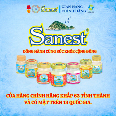  NEW [ Hộp 6 lọ quà tặng ] Nước yến Sào Khánh Hòa Sanest Người Cao Tuổi - Không đường