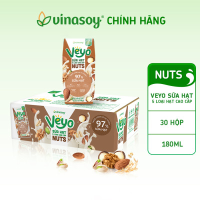 Thùng Veyo Sữa hạt 5 loại cao cấp (30 hộp x 180ml)