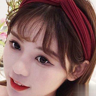 Băng Đô Vải Cài Tóc Thun Màu Đỏ Đô - Mã BD067