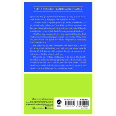 Sách - 21 Phẩm Chất Vàng Của Nhà Lãnh Đạo (Tái Bản) 119K