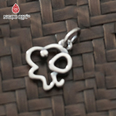 Combo 2 cái charm bạc hình cún con treo - Ngọc Quý Gemstones