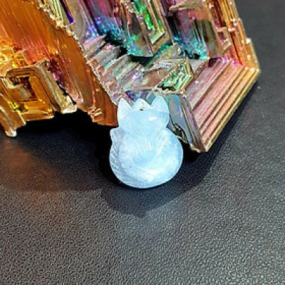 Hồ Ly Chín Đuôi Đá Aquamarine Thiên Nhiên - HLCT0042