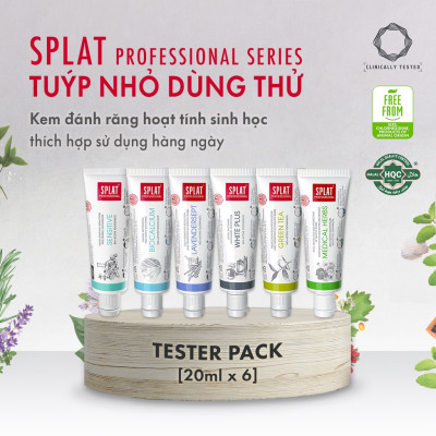 Combo 6 Tuýp Nhỏ Dùng Thử SPLAT Professional Series Chăm Sóc Răng Toàn Diện, Làm Trắng Răng 20ml x 6 Tuýp