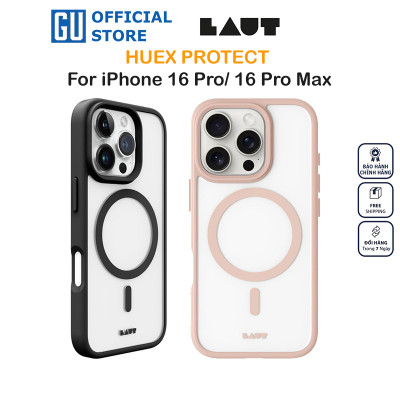 Ốp Lưng LAUT Huex Protect Cho iPhone 16 Pro/ 16 Pro Max Viền Mềm Chống Va Đập Thử Nghiệm Độ Rơi 4.2m Hàng Chính Hãng