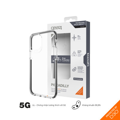 Ốp lưng Gear4 Piccadilly iPhone - Công nghệ chống sốc độc quyền D3O, kháng khuẩn, tương thích tốt với sóng 5G - Hàng chính hãng