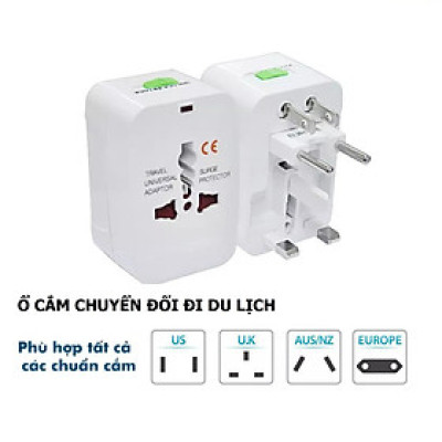 Ổ Cắm, Đầu Chuyển Đổi Nguồn Cho Phích Cắm Khi Du Lịch Quốc Tế Nhỏ Gọn, An Toàn, Tiện Dụng Mang Theo, TakyHome 8604