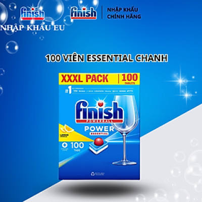 Viên Rửa Chén Bát Hương Chanh Finish Powerball Power All In 1 Max - Túi 100 viên siêu tiết kiệm