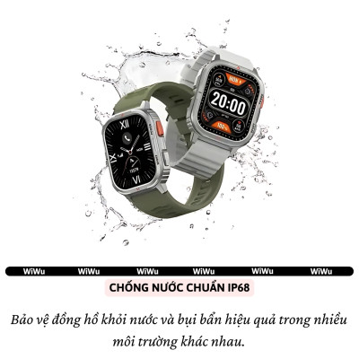 Đồng hồ thông minh smartWatch hiệu WlWU SW05 - Màn hình 2.0 inch HD TF, kháng nước IP68, Đàm thoại bluetooth 5.2,Theo dõi nhịp tim, nồng độ oxy trong máu SpO2, 100+ mặt đồng hồ, nhiều chế độ thể thao - Hàng nhập khẩu