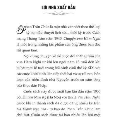 Chuyện Vua Hàm Nghi - bản in 2024