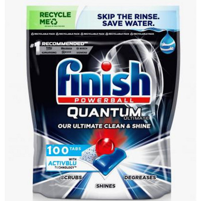 Viên rửa bát Finish Quantum Ultimate 100 tabs loại cao cấp nhất 14 in 1 dùng cho máy rửa bát