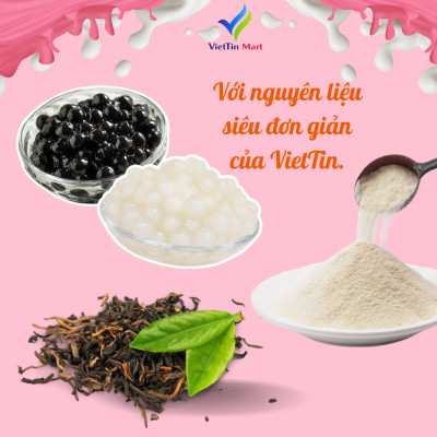 Set Nguyên Liệu Pha Trà Sữa Thái Đỏ (Thành phẩm 30 35 ly) VietTin Mart