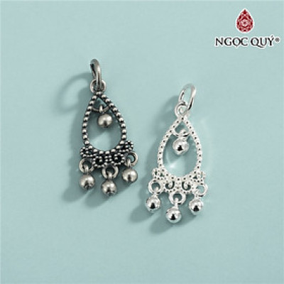 Charm bạc hình tròn cùng những quả bóng tròn treo - Ngọc Quý Gemstones