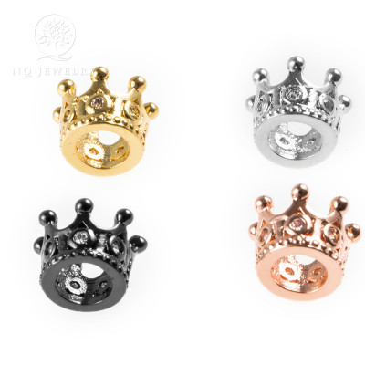 Combo 10 cái charm hợp kim vương miệng đính đá - Ngọc Quý Gemstones