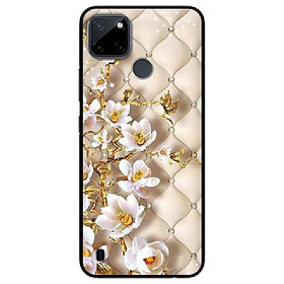 Ốp lưng dành cho Realme C21Y - C25Y mẫu Hoa Văn Nhánh Hoa Trắng