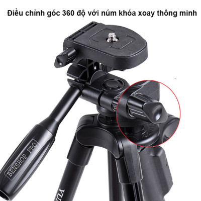 Tripod - Chân đế điện thoại, chân đế máy ảnh Yunteng VCT 5208 kiêm giá đỡ có remote Bluetooth điều khiển chụp từ xa