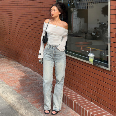 Quần Jean Nữ Ống Rộng Classic Aaa Jeans