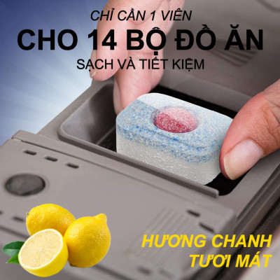 Viên rửa bát Finish All In 1 Max 80 viên/ Túi, Hương Chanh - Nhập khẩu Châu Âu.