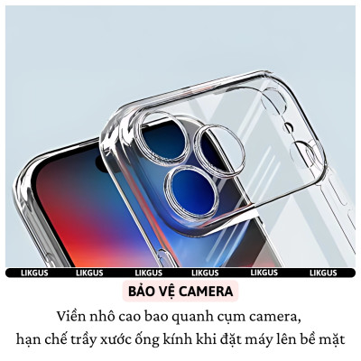 ốp lưng chống sốc trong suốt bảo vệ viền camera cho iPhone 17 Pro Max / 17 Pro / 17 Air / 17 hiệu Likgus Lin Camshield - Chống sốc 2m, túi khí ẩn 4 góc, chống va đập, độ trong full HD - Hàng nhập khẩu