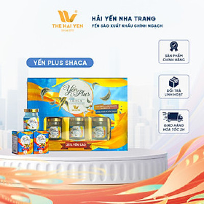 Yến sào Nha Trang không đường Shaca Sụn vi cá mập TheHaiYen hộp quà tặng set 6