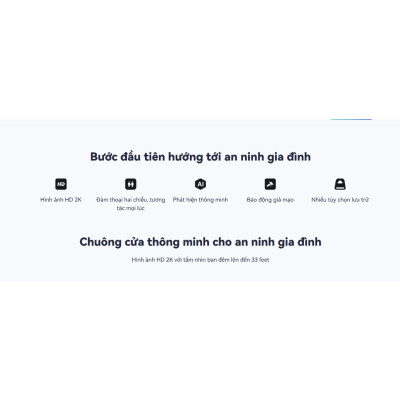 Chuông cửa Wi-Fi MEARI B1 tích hợp camera 3MP, Tích hợp Pin 5200mAh, Đàm thoại 2 chiều, phát hiện chuyển động - hàng chính hãng