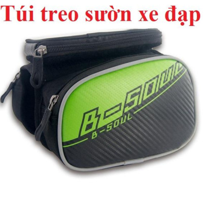 (Tặng khóa 4 số đổi mã )Túi 4 Ngăn Treo Sườn Xe Đạp Kèm Túi Chống Nước Cho Điện Thoại