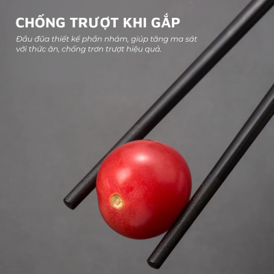 Đũa nhựa PPS sợi thủy tinh DandiHome kết hợp Inox 304 DandiHome cao cấp, chống trượt, chống nấm mốc