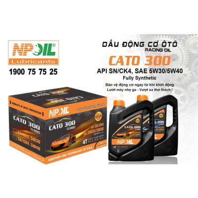 Dầu nhớt động cơ ô tô cao cấp Cato 300 - API SN/SK4 - SAE 5W30 - Can 4L/5L - Hàng Chính Hãng