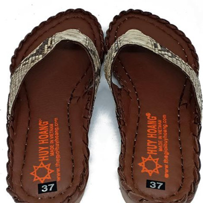 Dép nữ Huy Hoàng da trăn màu nguyên thủy HT7304