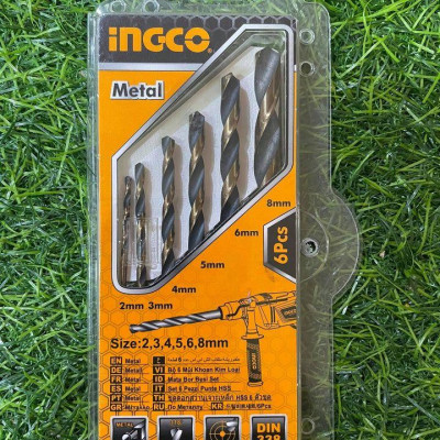 BỘ 6 MŨI KHOAN KIM LOẠI INGCO AKDB1065 - HÀNG CHÍNH HÃNG