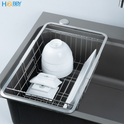 Khay đựng đồ gác chậu rửa chén co giãn inox 304 Hobby home decor KDC6
