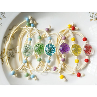 Vòng tay hoa khô màu ngẫu nhiên