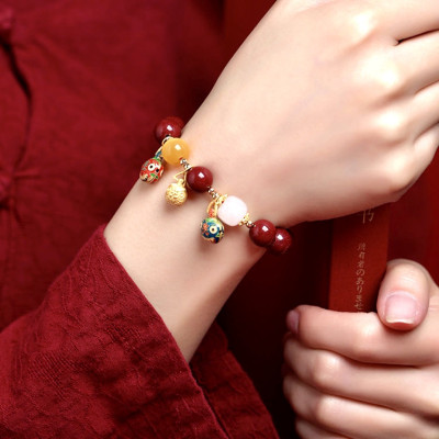 VÒNG TAY CHUỖI HẠT ĐÁ ĐỎ BÌNH AN , CHIÊU TÀI , NẠP LỘC