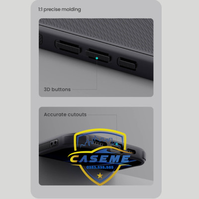 Ốp Lưng Dành Cho iPhone 16 Pro Max Nillkin Dạng Sần Viền Silicon - Hàng Chính Hãng