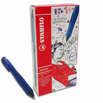 Hộp 10 Bút bi gel STABILO Palette 268 F 0.7mm (GP268F/10) - Đỏ