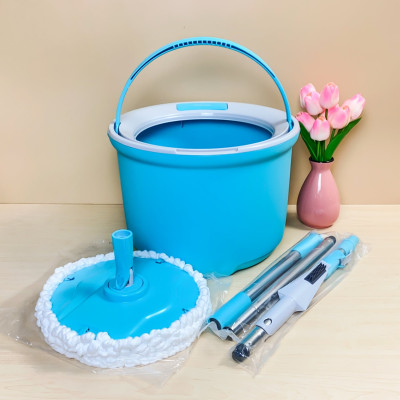 Bộ Cây Lau Nhà Xoay Tay 2 Bông Lau Lock&Lock Corner ETM494 (330 x 235 mm) - Xanh Biển