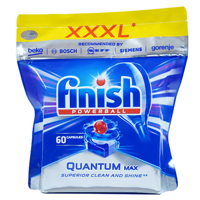 Túi 60 viên rửa chén Finish Quantum Max Dishwasher Tablets PTT025459